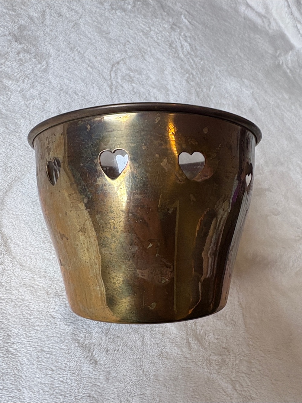 VTG Solid Brass Heart Cutout Planter